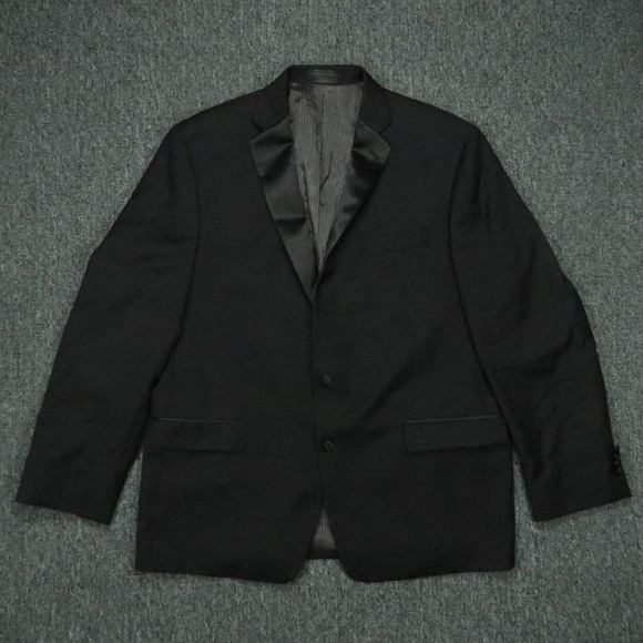Lauren Ralph Lauren Blazer Mens 46R Black Tuxedo Wool Formal Suit Jacket